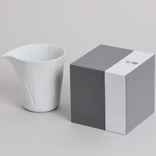 有田焼 文山窯　ceramic mimic fabric 片口 プレーン